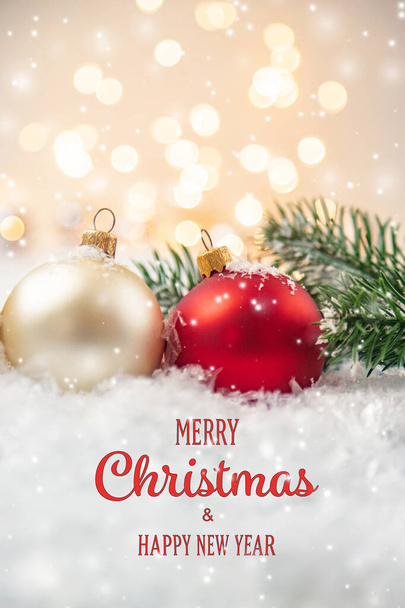 Merry Christmas and Happy New Year, Holidays greeting card background. Selective focus.holidays - Photo, Image