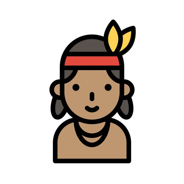 Icona nativa americana, Illustrazione vettoriale relativa al Ringraziamento - Vettoriali, immagini