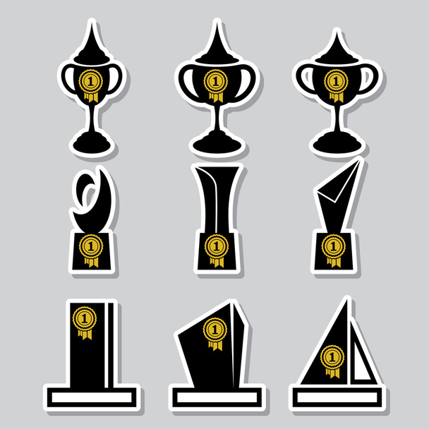 trofee cups vector - Vector, afbeelding