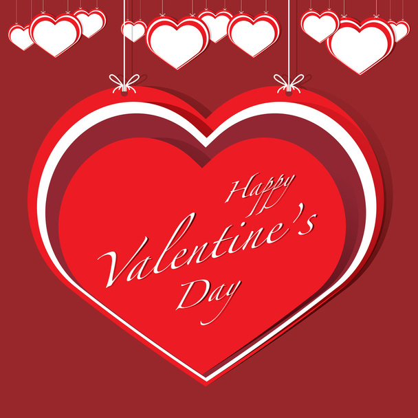 Happy Valentine's Day lettering Greeting Card - Vektor, obrázek