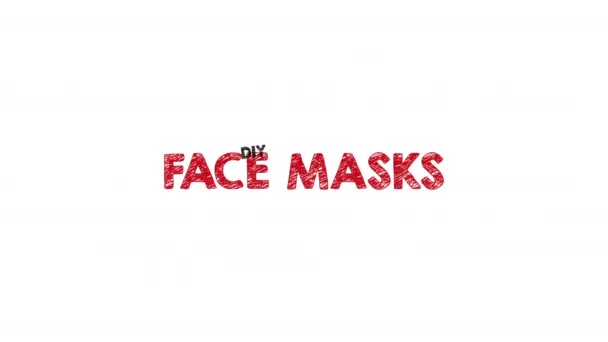 Maski na twarz. DIY, Ochrona, Wirusy i normy koncepcja - Materiał filmowy, wideo