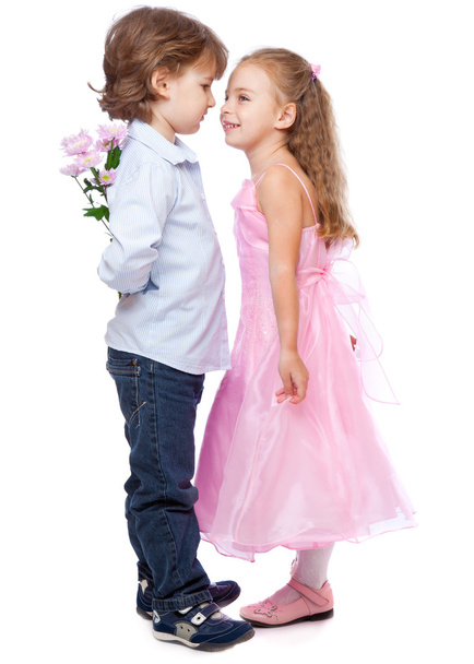 Little boy and girl in love - Foto, Imagen