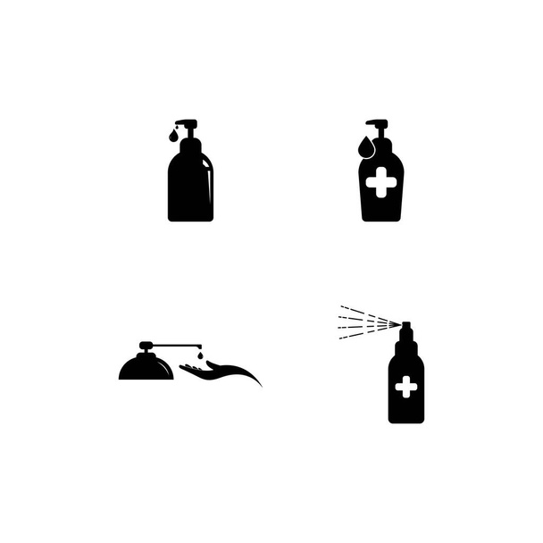 hand sanitizer logo and icon vector illustration - Vector, Image