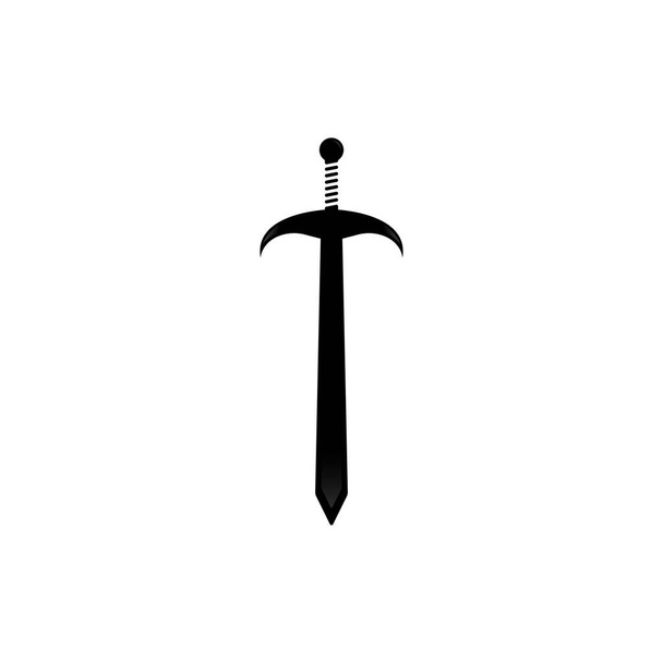 Kılıç logosu vektör düz tasarımı - Vektör, Görsel