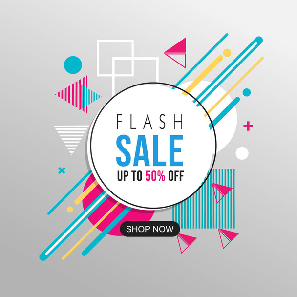 Flash Sale Abstract geometric pattern colorful design and background. Use for modern design, cover, template, decorated, brochure, flyer. - Vector, Imagen