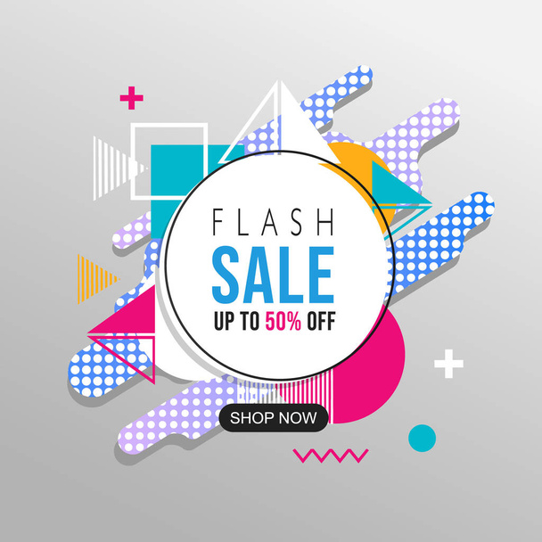 Flash Sale Abstract geometric pattern colorful design and background. Use for modern design, cover, template, decorated, brochure, flyer. - Vektor, obrázek