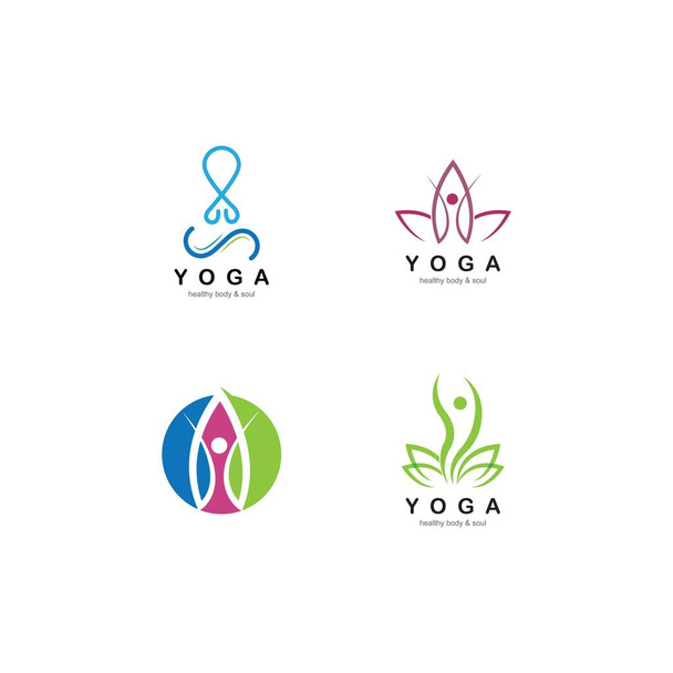 Logo medytacji jogi szablon wektor projekt ikony - Wektor, obraz