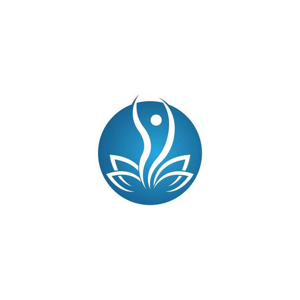 Modèle de logo yoga méditation icône vectorielle design - Vecteur, image