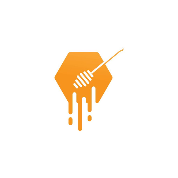 Design de vetor de ilustração de logotipo de mel - Vetor, Imagem