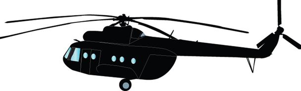 helikopter silhouet - vector - Vector, afbeelding