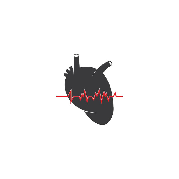Emberi szív orvosi vektor illusztráció elszigetelt fehér alapon - Vektor, kép