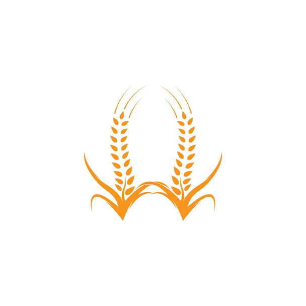 Дизайн векторного логотипа сельскохозяйственной пшеницы  - Вектор,изображение