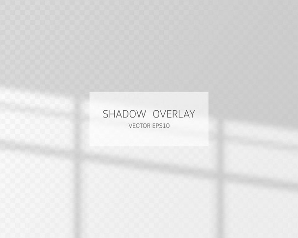Efecto de superposición de sombras. Sombras naturales de la ventana aisladas sobre fondo transparente. Ilustración vectorial.  - Vector, imagen