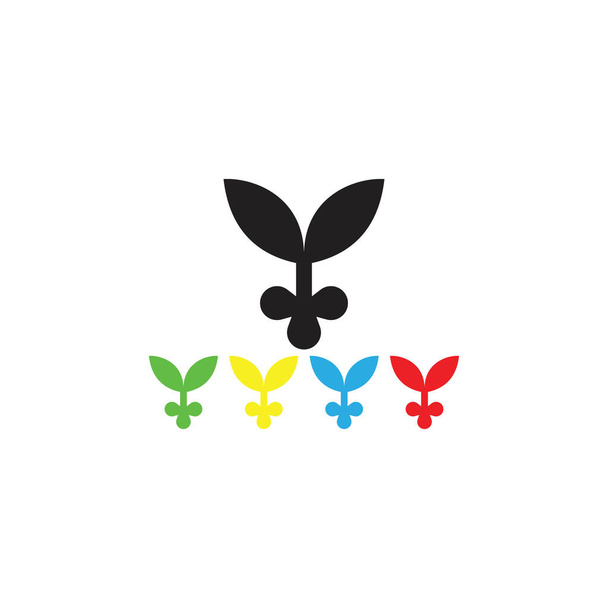 種子のロゴデザインベクトルを成長させる - ベクター画像