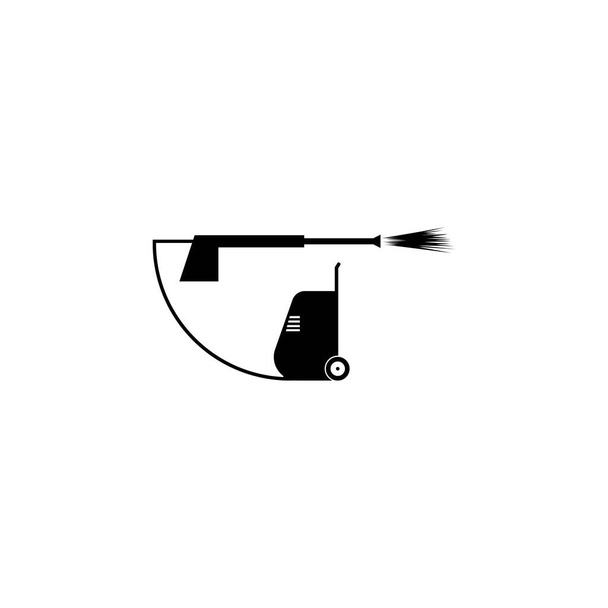 Plantilla de logotipo de pistola de lavado a presión. Diseño de vectores de limpieza. Herramientas ilustración - Vector, Imagen