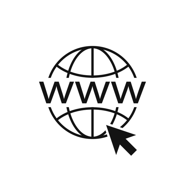 WWW flat icon. Vector concept illustration. World Wide Web icon. - Vector, Image