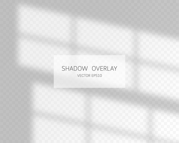 Efeito de sobreposição de sombra. Sombras naturais da janela isolada em fundo transparente. Ilustração vetorial.  - Vetor, Imagem