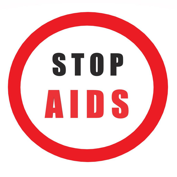 STOP AIDS, Awareness Ribbon. Rotes Band HIV. Informationsanimation zu einem medizinischen Thema. Red Ribbon Awareness. Welt-Aids-Waisentag. Welt-AIDS-Tag. - Foto, Bild
