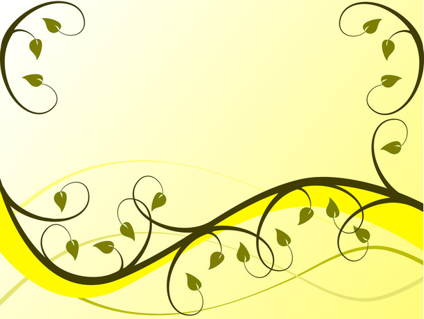 Yellow Abstract Floral Background Illustration - Вектор, зображення