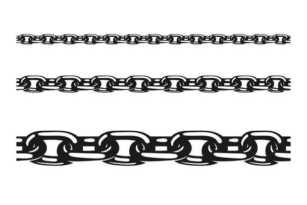 Chain seamless vector illustration. Black print design isolated on white. - Vector, Image