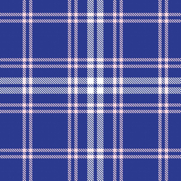Blue Glen Plaid textured seamless pattern suitable for fashion textiles and graphics - Vector, Image