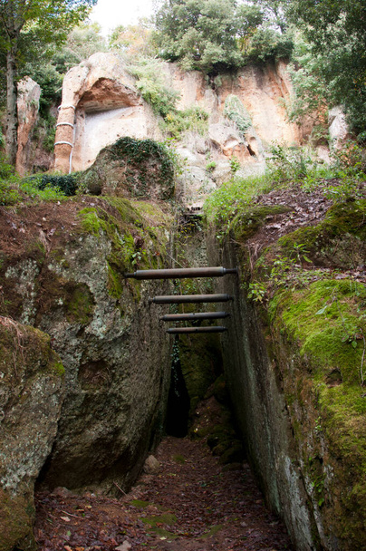Citta 'del Tufo Archeologisch Etruskisch Park, Toscane, Italië. - Foto, afbeelding