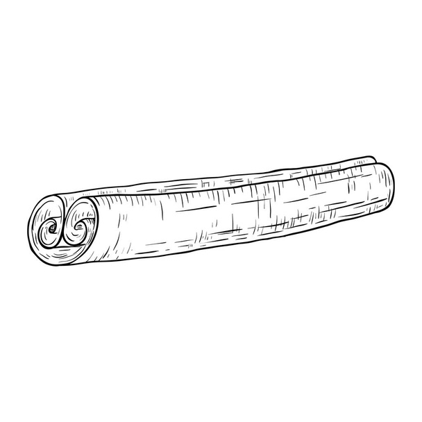 Cannella disegnata a mano isolata su bianco - Vettoriali, immagini