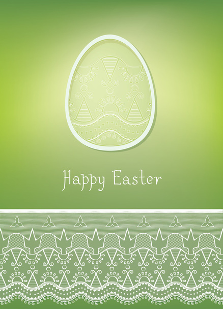 Easter egg card design with folk decoration - Vector, Image