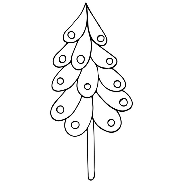 Hand drawn Christmas tree isolated on white? Hand drawn Christmas tree Social highlight stories icon - Vector, Image