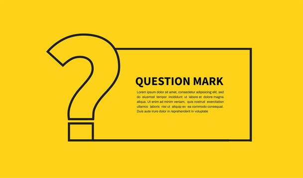 Icône point d'interrogation sur fond jaune. Panneau FAQ. Illustration vectorielle - Vecteur, image