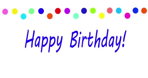 Mutlu doğum günü animasyonları. Kutlama. Renkli harfler - Video, Çekim