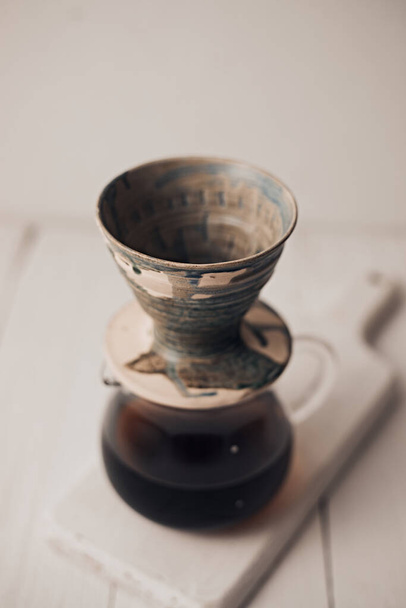 Dripper and drip server are the equipment of dripping coffee - 写真・画像