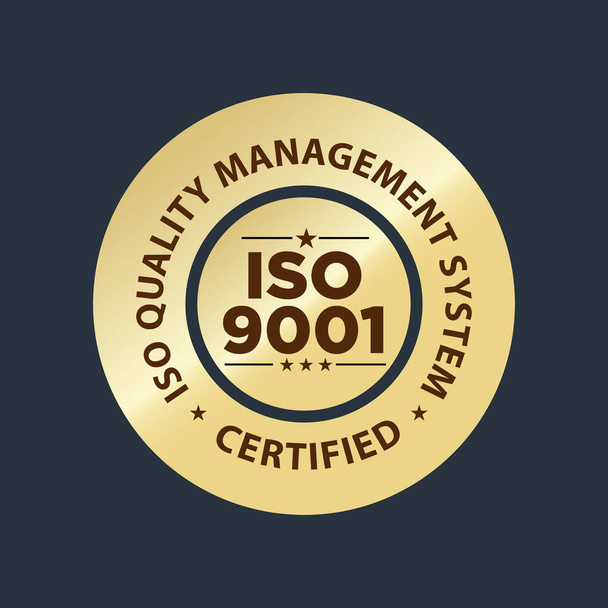 ISO 9001 sertifioitu leima, laadunhallintajärjestelmän vektorikuva - Vektori, kuva