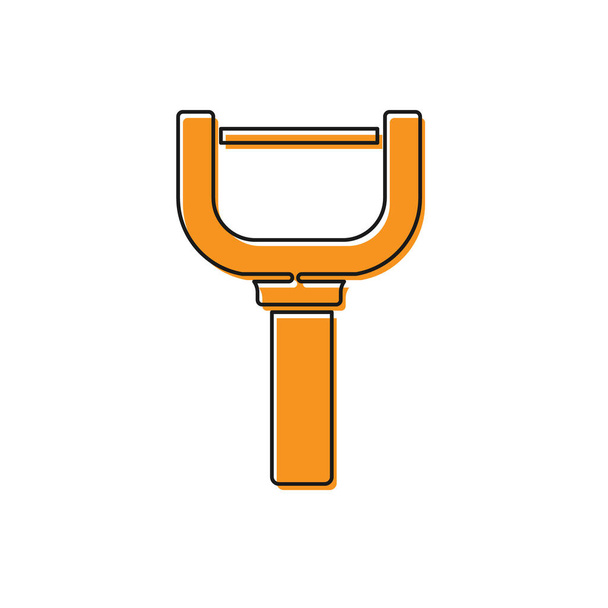 Orange Peeler icoon geïsoleerd op witte achtergrond. Mes voor het reinigen van groenten. Keukengerei, apparatuur. Vector. - Vector, afbeelding