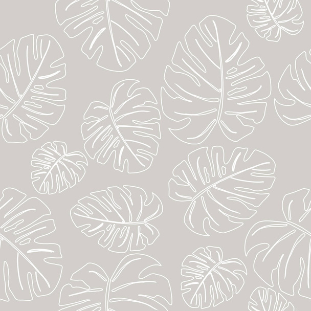 Bright pattern of monstera leaves. Creates an atmosphere of tropics, summer and relaxation. Suitable for printing on fabric and stationery. - Vector, Image