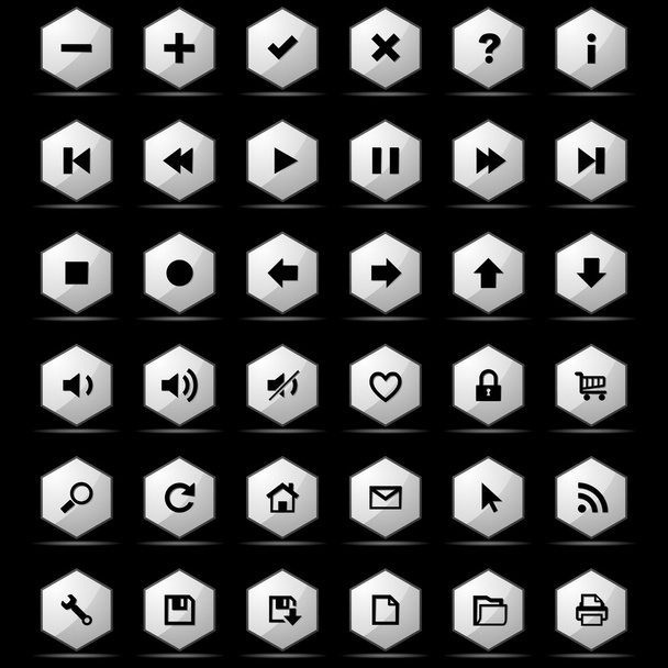 Honeycomb buttons set - Vector, afbeelding