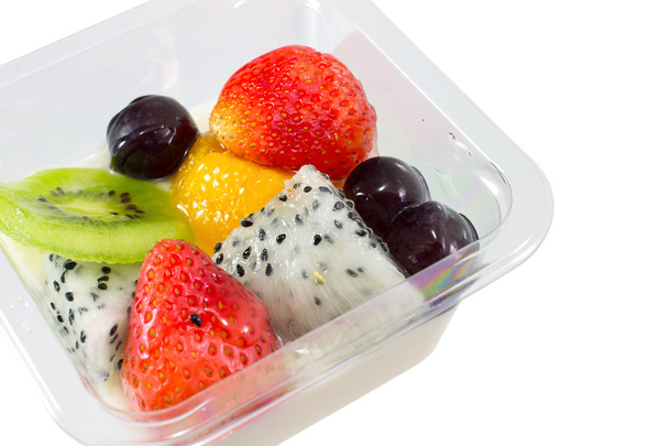Свежие смешанные фрукты Мюсли Йогурт
 - Фото, изображение