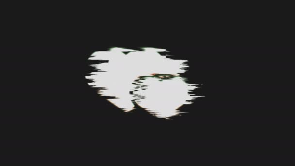  Icono de corazón blanco retro con efecto Glitch. Vídeo 4K. - Metraje, vídeo
