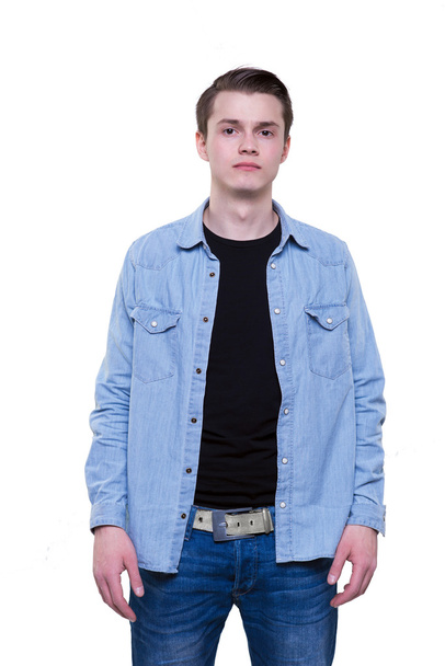 Young student man in casual jeans wear - Fotoğraf, Görsel