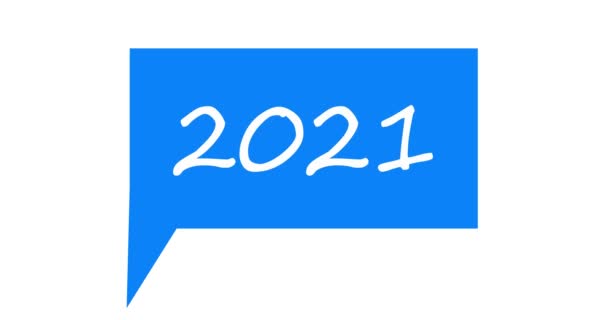 Texto 2021, Feliz ano novo em fundo vermelho. Cartão de animação - Filmagem, Vídeo
