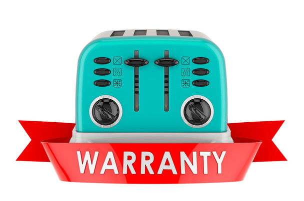Toaster retro warranty concept. 3D rendering isolated on white background - 写真・画像