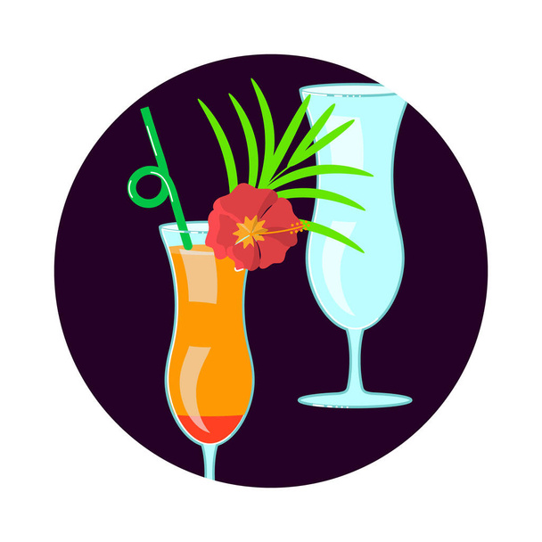 Cocktail exotique icône des médias sociaux - Vecteur, image