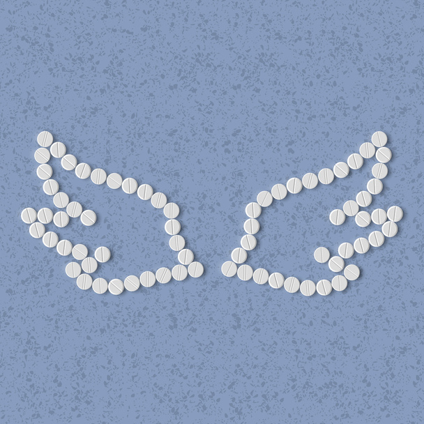 концепция таблеток: крыло, перо, ангел
 - Вектор,изображение
