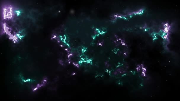 Space Nebula blauwe achtergrond 4k video bewegende sterren ruimte achtergrond rotatie nevel - Video