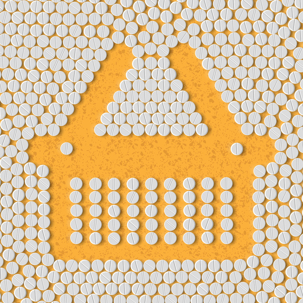 pills concept: shopping, basket - Vector, Image