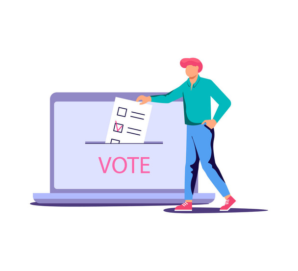 Conceito de votação eletrônica - Vetor, Imagem