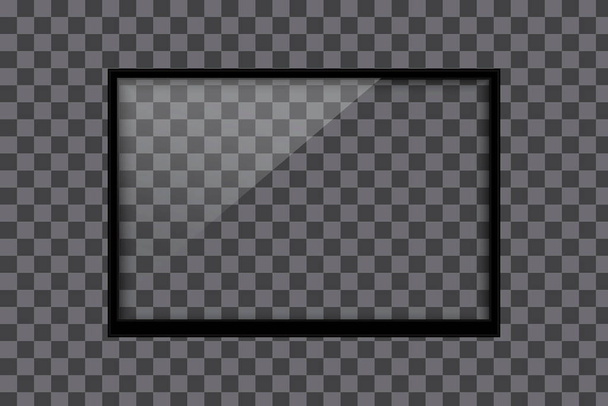 Vidrio abstracto con marco negro. fondo futurista 3d. Textura vectorial abstracta oscura moderna. Imagen de archivo. EPS 10. - Vector, imagen
