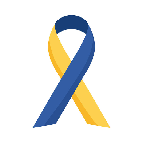 down syndrome campaign ribbon flat style icon - Vector, Image