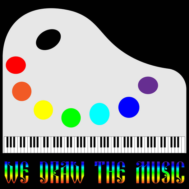 logo artistico della musica sotto forma di pianoforte e tavolozza disegnare musica - Vettoriali, immagini