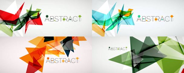 Een aantal abstracte achtergronden. Kleur driehoek vormen op lichte achtergrond. Vector illustratie voor covers, banners, flyers en posters en andere ontwerpen - Vector, afbeelding